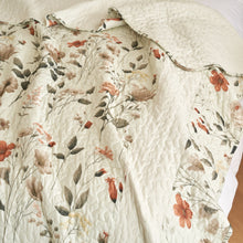 Load image into Gallery viewer, DaDalogy Enchanted Meadow Bed in a bag Set - Victoria Garden Delicate Floral Symphony in Beige, Rose, and Soft Green, Luxuriously Soft Quilted Set