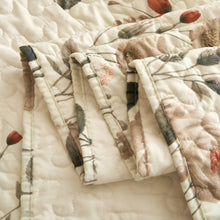 Load image into Gallery viewer, DaDalogy Enchanted Meadow Bed in a bag Set - Victoria Garden Delicate Floral Symphony in Beige, Rose, and Soft Green, Luxuriously Soft Quilted Set