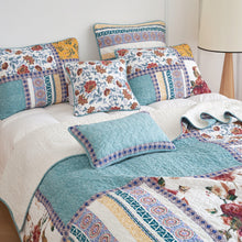 Load image into Gallery viewer, Tache Cotton Floral Jacobean Blue White Old World Garden Cushion Covers 2-Pieces (JHW-936)