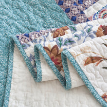 Load image into Gallery viewer, Tache Old World Garden Pastel Blue Yellow Red Hummingbirds Cotton Patchwork Quilt Set (JHW-936)