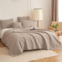 Load image into Gallery viewer, DaDa Bedding Neutral Taupe Beige Sandy Elegant Matelasse Cotton Quilted Bedspread Set (JHW-585)