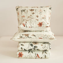 Load image into Gallery viewer, Enchanted Meadow Throw Pillow Covers - Set of 2, Zippered Floral Design in Beige, Rose, and Soft Green, Premium Soft Microfiber, Decorative Throw Pillow Shams 18x18 Inches (18" x 18" Set of 2)