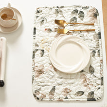 Load image into Gallery viewer, DaDalogy Enchanted Meadow Placemats - Set of 4, Floral Elegance in Beige, Rose, and Soft Green, Premium Soft Microfiber, Perfect for Any Meal, 13x19 Inches
