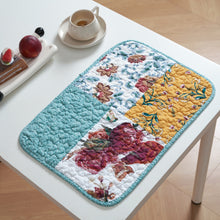 Load image into Gallery viewer, Tache Old World Garden Pastel Blue Yellow Red Hummingbirds Cotton Patchwork Placemats (JHW-936)