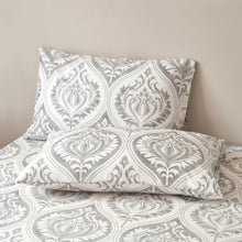 Load image into Gallery viewer, Tache Dreamy Moon Sky Ogee Damask Heather Gray White Bed Sheet Set (TB300)