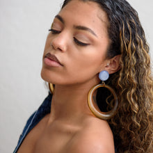 Load image into Gallery viewer, Clear &amp; Lilac Moonglow Iris Earrings