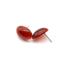 Load image into Gallery viewer, Cinnamon Flame Oval Button Stud Earrings