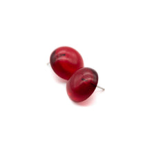 Load image into Gallery viewer, Ruby Red Medium Retro Button Stud Earrings