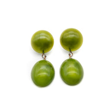 Load image into Gallery viewer, Olive Green Aura Glow Jelly Bean Earrings