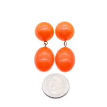 Load image into Gallery viewer, Orange Aura Glow Jelly Bean Earrings