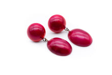 Load image into Gallery viewer, Cranberry Aura Glow Jelly Bean Earrings