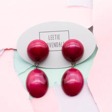 Load image into Gallery viewer, Cranberry Aura Glow Jelly Bean Earrings