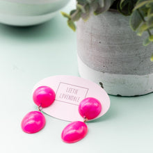 Load image into Gallery viewer, Hot Pink Aura Glow Jelly Bean Earrings