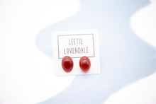 Load image into Gallery viewer, Cinnamon Flame Oval Button Stud Earrings