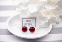 Load image into Gallery viewer, Ruby Red Medium Retro Button Stud Earrings