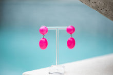 Load image into Gallery viewer, Hot Pink Aura Glow Jelly Bean Earrings