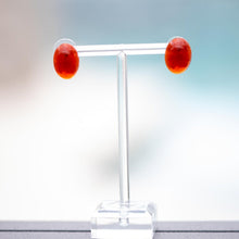 Load image into Gallery viewer, Cinnamon Flame Oval Button Stud Earrings