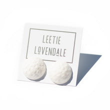 Load image into Gallery viewer, White Moon Rock Retro Button Stud Earrings