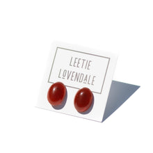 Load image into Gallery viewer, Cinnamon Flame Oval Button Stud Earrings