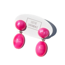 Load image into Gallery viewer, Hot Pink Aura Glow Jelly Bean Earrings