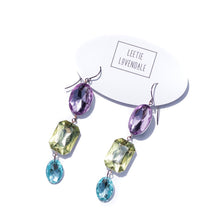 Load image into Gallery viewer, Pastel Story Shine On Gem Triple Drop Earrings