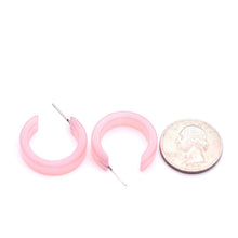 Load image into Gallery viewer, Light Pink Moonglow Mini Classic Hoop Earrings