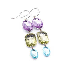 Load image into Gallery viewer, Pastel Story Shine On Gem Triple Drop Earrings