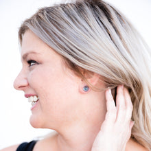 Load image into Gallery viewer, Aquamarine Transparent Small Gumdrop Stud Earrings