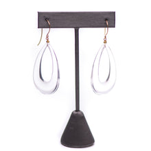 Load image into Gallery viewer, Crystal Clear Lucite Teardrop Hoop Drop Earrings