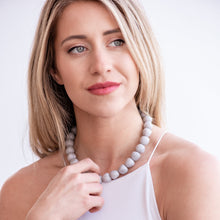 Load image into Gallery viewer, Light Grey Apple Beaded Marco Necklace