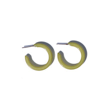 Load image into Gallery viewer, Olive Green Moonglow Mini Classic Hoop Earrings
