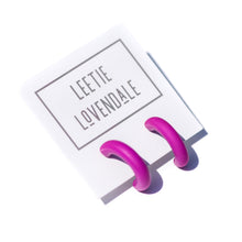 Load image into Gallery viewer, Violet Lucite C-Hoop Earrings