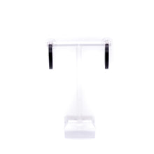Load image into Gallery viewer, Black Lucite Mini Thread Hoop Earrings