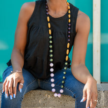 Load image into Gallery viewer, Cranberry Grey &amp; Copper Rope Necklace