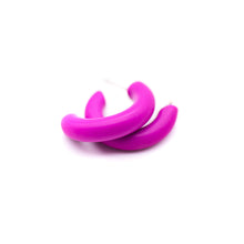 Load image into Gallery viewer, Violet Lucite C-Hoop Earrings