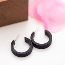 Load image into Gallery viewer, Black Matte Mini Classic Hoop Earrings
