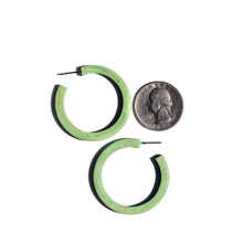 Load image into Gallery viewer, Mint Green Marbled Matte Classic Hoop Earrings