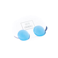 Load image into Gallery viewer, Cornflower Blue Moonglow Beveled Disc Stud Earrings