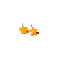 Load image into Gallery viewer, Amber Stripe Mini Star Stud Earrings