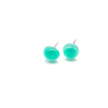 Load image into Gallery viewer, Green Moonglow Minimalist Retro Button Stud Earrings