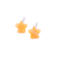 Load image into Gallery viewer, Amber Stripe Mini Star Stud Earrings
