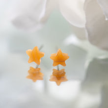 Load image into Gallery viewer, Amber Stripe Mini Star Stud Earrings