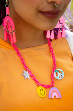Load image into Gallery viewer, Colorful Statement Necklaces with Charms (Pink or Orange)