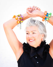 Load image into Gallery viewer, Charcoal Oval Moonglow Stations Bracelet
