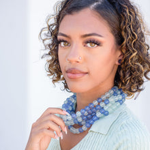 Load image into Gallery viewer, Navy and Teal Frosted Lucite Sylvie Statement Necklace