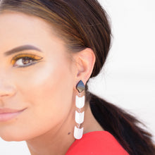 Load image into Gallery viewer, Black Spade &amp; Scale Moonglow Statement Earrings