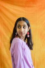 Load image into Gallery viewer, Dragon Fruit Summer Flower Earrings