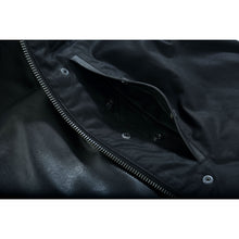 Load image into Gallery viewer, Highway Jack Men's Black Leather Motorcycle Vest Scoop Neck &amp; Snap-Closure Pockets
