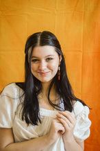 Load image into Gallery viewer, Orange Cream Flower Dangles