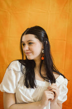 Load image into Gallery viewer, Orange Cream Flower Dangles